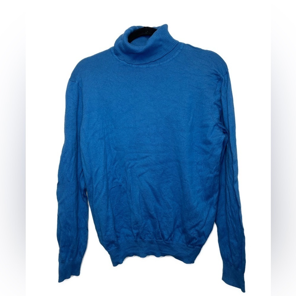 WoolOvers Organic Cotton & Silk Lightweight Turtleneck Sweater Sz L